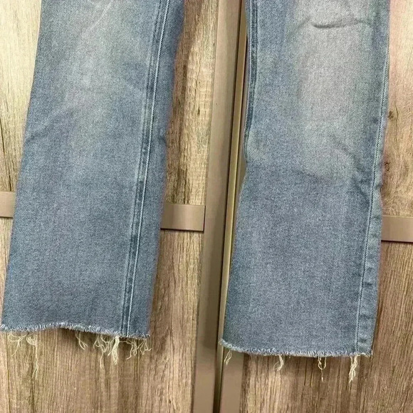 J Crew Demi Boot Cut Jeans Sz 25 Billie Crop Exposed Button Fly Raw Hem - Picture 4 of 10